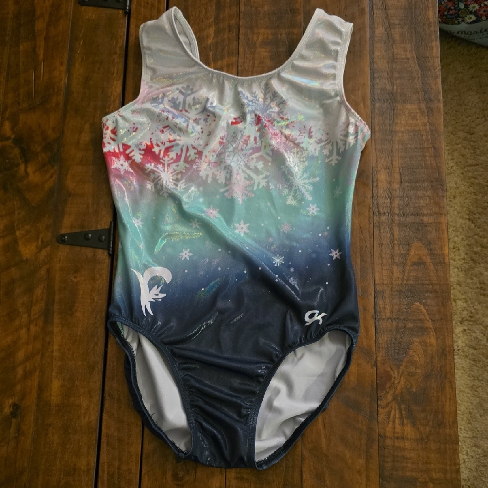 Adult large Snowflake Ombre One Piece Gymnqstics Leotard